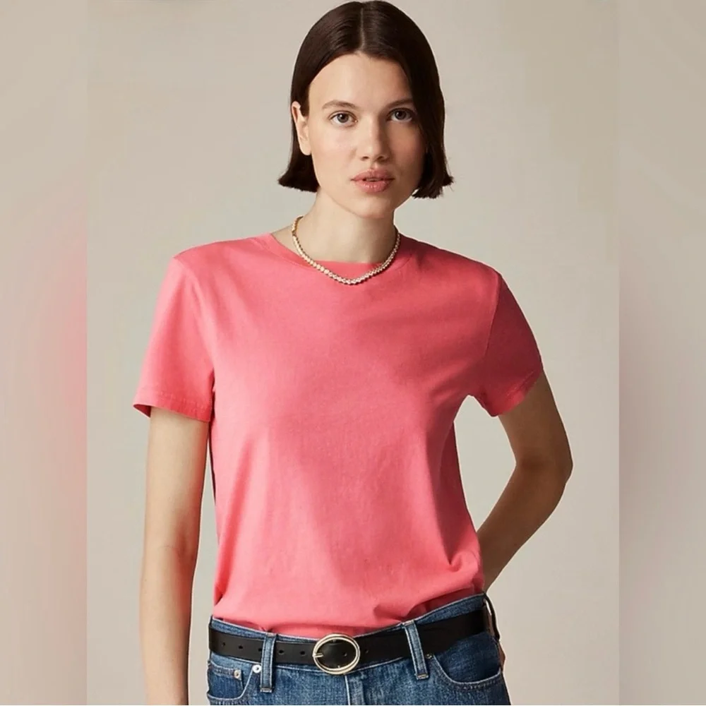 NWT J. Crew Vintage Jersey Classic-fit Crewneck T-shirt Garden Rose